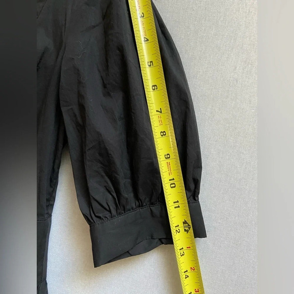 MICHAEL KORS Black  Stretch Cotton Poplin Puff-Sleeve Dress Sz XXS - Picture 12 of 13